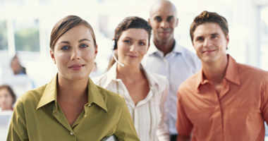 three professionals standing